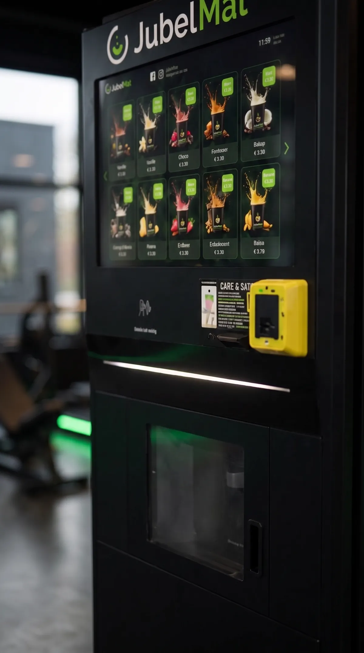 Gelbes Kartenterminal am Automaten